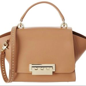 ZAC POSEN EARTHA TOP HANDLE LEATHER CROSSBODY IN CAMEL